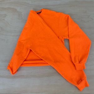 Cropped Neon Orange Sweatshirt